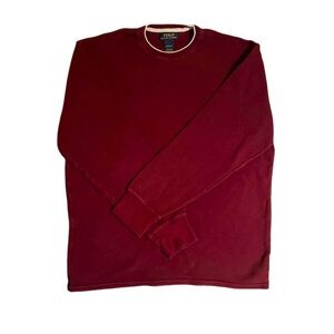Vintage Polo by Ralph Lauren Waffle-Knit Shirt; Men’s XL; Cozy; Fall; Maroon